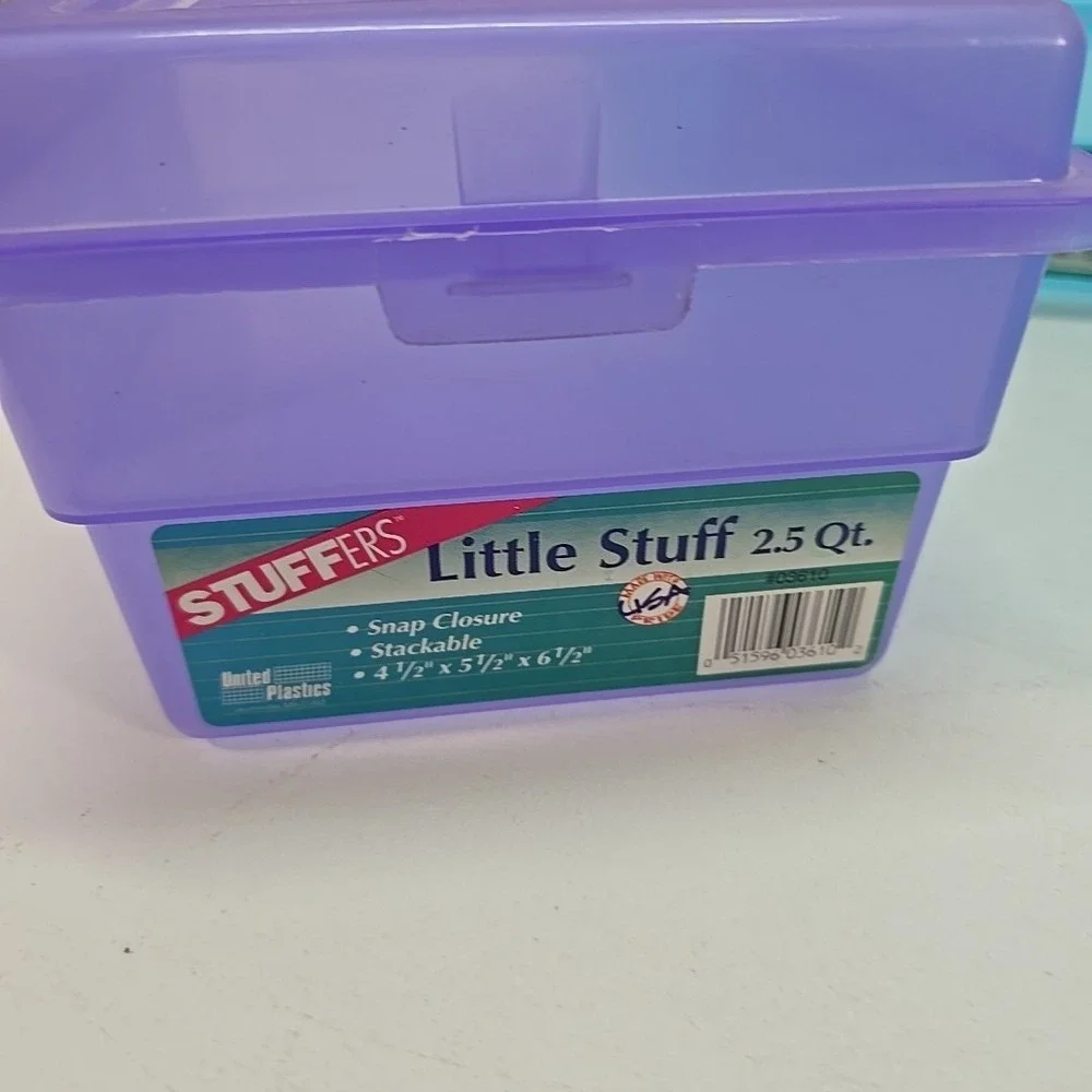 Lot Of 3 Stuffers Fliptop Stackable‎ Storage Bin Hinge Lid Plastic Container